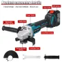 Drillpro 125mm 18V Borstlös Blå+Svart Vinkelslip Uppladdningsbar Justerbar Hastighet Vinkelslip Med Batteri