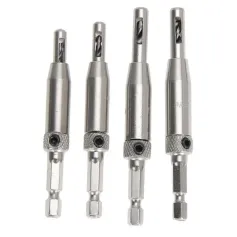 Set di 4 punte per trapano autocentranti HSS per cerniere, guide per cassetti, seghe a tazza