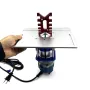 Base di sollevamento invertita per lavorazione del legno, sollevamento regolabile da 0 a 54 mm, compatibile con modelli con diametro esterno di 64-65 mm, ideale per lavori di fresatura, scanalatura, rifinitura e smussatura.