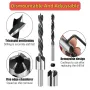5/8PCS Countersink Drill Bit Set HSS4241 Titanium Coated 90° Chamfer 3-10mm Round Handle High-Speed Steel for Wood Metal Plastic