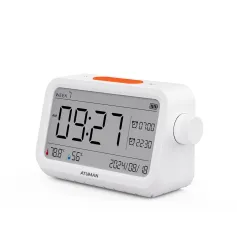 Atuman MT2 3in1 Multifunctional Hygrometer Alarm Clock Timer -9.9°C~60°C LCD Display Temperature Humidity Monitor Accurate Environmental Monitoring