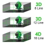 16 Lines 4D Laser Level, Green Laser Line, Self Leveling, Horizontal Lines &360 Degree Vertical Cross with 1/2 Battery for Outdoor