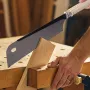 2PCS Pull Saw Set 24inch Double-Edge Saw 10/18 TPI 20inch Single-Edge Saw 14 TPI SK5 Steel Blades for Carpentry DIY Woodworking