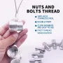 44PCS Thread Checker Nut & Bolt SWTC-44 Bundle 23 Inch & 21 Metric Sizes Stainless Steel Male Female Gauges Nut and Bolt Checker Set White & Black