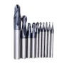 Drillpro R0.5-R5mm Ball Nose Tungsten Carbide End Mill Cutter HRC55 TiAlN Coating End Milling Cutter CNC Tool
