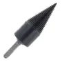 2PC Wood Splitter Firewood Drill-Bit Kindling Log Splitter Heavy Duty Electric Splitting Drills 42mm Screw Cracker Removable Cone Driver Hex Shank Square Round Handle