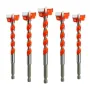 5PCS Carbide Hinge Boring Forstner Drill Bits for Wood & Locks Precision Boring Tools with Hex Shank (45 Gauge Steel)