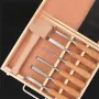 7PCS Premium Wood Turning Carving Chisels Set DIY Woodworking Sculpting Tools Includes Flat Curved Skew Chisels and Wooden Hammer