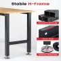 ENJOYWOOD 60 Inch Heavy Duty Workbench Workstation Work Table Rubberwood Top Workbench untuk Bengkel Pertukangan Kayu Rumah Kantor Pemotongan Kayu Elektronik