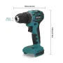 Drillpro 23-48N.M 10mm/13mm 1800rpm 21+1 Moment Sladdlös Borstlös Elborrmaskin Passar Mak