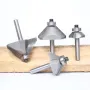 4PCS 45 Degree Chamfer Router Bit Set 1/4\ Shank Carbide Tipped 1/4\ 1/2\ 3/4\ 7/8\ Bevel Length for Edge Forming Woodworking Tool