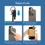 Microscópio portátil para smartphone com zoom de 200X, tamanho de bolso, recarregável via USB, com lente CPL, imagem de alta definição para experimentos de laboratório, inspeção de joias e análise de pele