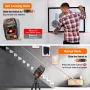 GOCHIFIX Laser Level Self Leveling 360 Red Laser Level Line Tool Wall Suction Stand Receiver 100ft Line Laser for Picture Hanging Outdoor Rechargeable Battery