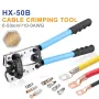 1 jeu de pinces à sertir pour câble de batterie en cuivre HX-50B 10-1 AWG avec 60 cosses à anneau en cuivre, 8 tailles de cosses de câble