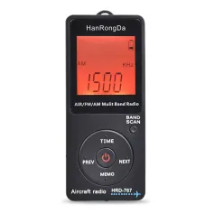 HRD HRD-767 Aviation Band Radio Stereo 400mAh Lithium Battery Digital Display AM/FM/AIR Bands Portable
