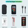 BSIDE A10 ミニスマートマルチメーター 3.2インチカラースクリーン デジタル 9999カウント True RMS マルチメーター 内蔵充電式リチウム電池電圧テスター