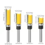 23pcs 6mm 1/4 Inch Shank Tungsten Carbide Flush Trim Pattern Router Bit Set with Bearing Milling Cutter for Wood Woodworking End Mill