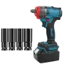 Chiave elettrica ad alta potenza a doppio uso da 520 N.M con testa di conversione multifunzionale, set completo di 26 punte, batteria ad alta resistenza da 15000 mAh, essenziale per il fai da te e il cantiere.