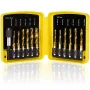 Drillpro 13 stuks M3-M10 metrische schroefdraadtapboorset met zeskantschacht, boor met samengestelde schroefdraad, handgereedschap met verbindingsstang