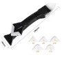 Raschietto in silicone 5 in 1, strumenti per calafataggio, colla per vetro, raschietto angolare, finitura con testa in acciaio inossidabile, raschietto per sigillante, kit per la rimozione del raschietto e della malta.