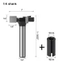 LAVIE 1/4 Inch 6mm Shank 3 Flutes CNC Spoilboard Surfacing Router Bit Slab Flattening Router Bit Milling Cutter With Adapter 1\/25.4mm Cutting Diameter