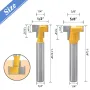 5PCS 1/4 Inch Shank Keyhole Router Bits Set T Track T-Slot Bolts Router Bit Set for 5/16\ 3/8\ 1/2\ 7/16\ 5/8\ Hex Bolts