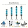 Spiral Flush Trim Router Bit Set With Double Bearings 1/2in 12mm Shank Blue Precision Woodworking Tool For Smooth Edge Cutting
