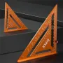 Aluminum Alloy Carpenter Precision Woodworking Triangle Measuring Ruler Rafter Square Measuring Layout Tool Multi-angle Woodworking Scriber Circle Drawing Metric Scale