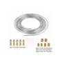 25Ft Coil Roll of 3/16\OD Steel Zinc Brake Line Fuel Tubing Kit with 16 Fittings Replacement Accessories
