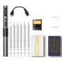 Besi Pemateri Pintar T65 dengan Teras Pemanasan Besi 6PCS Pemanasan Cepat 65W Suhu Boleh Laras 150~450℃ Auto Tidur PD+QC Pengecas Pantas Pemegang Aloi Aluminium