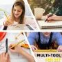 9-in-1 Multi-Tool Stylus Pen LED Light Screwdriver Ruler Bottle Opener Heavy Duty Aluminum Portable Design Perfect Gift for DIY Enthusiasts Handymen Extra Refills Black Yellow