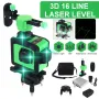 16 Line 360 Horizontal Vertical Cross 3D Green Light Laser Level Self-Leveling Measure Super Powerful Laser Beam