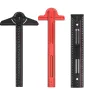 Aluminum Alloy Woodworking Carpentry Edge Ruler with Adjustable Protractor Angle Finder T-square Marking Scriber Gauge for Carpenter Work Layout and Measuring Tools