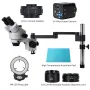 HAYEAR 7-90X Trinocular Microscope with 360° Swivel Arm for Mobile Phone Repair and Circuit Board Soldering 2K High Definition Camera Included