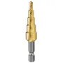 Drillpro 3Pcs 1/4 Inch Hex Shank HSS Titanium Coated Step Drill Bit Set 3-12/4-12/4-20mm