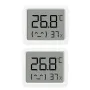 2Pcs XIAOMI 3 Mijia Smart Temperature Humidity Sensor Mini 0°C-60°C Range Bluetooth 5.0 High Precision Compact Hygrometer with LCD Display and Wall Sticker