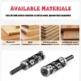 1/2\ Shank Tungsten Carbide Inserts Flush Trim Router Bit 1-1/4\ 1-1/8\ Cutting Diameter 2-9/16\ Cutting Length Template Router Bit Top & Bottom Bearings Trimmer for Woodworking Trimming