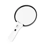 Handheld 135mm Large Lens Magnifying Glass with 10x 20x 45x Magnification LED and UV Light for Reading and Antique Appraisal