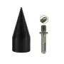 2PC Wood Splitter Firewood Drill-Bit Kindling Log Splitter Heavy Duty Electric Splitting Drills 42mm Screw Cracker Removable Cone Driver Hex Shank Square Round Handle