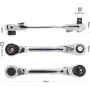 2-in-1 Mini Socket Ratchet Wrench 72-Tooth Dual-Head Design Chrome-Plated Accepts 1/4\ Hex Bits Magnetic Power for Tight Spaces