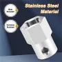 6PCS Wireless Drill Adapter Stainless Steel Crank Handle High-Quality 1/2 Inch Shaft Hole 1/4 Inch Through Hole Fits Ratchet Bar Trailer Crank