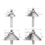 4PCS 45 Degree Chamfer Router Bit Set 1/4\ Shank Carbide Tipped 1/4\ 1/2\ 3/4\ 7/8\ Bevel Length for Edge Forming Woodworking Tool