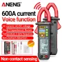 Pinza amperometrica digitale ANENG PN102+ con comando vocale in inglese e batteria esclusa. Misurazione precisa della corrente per test elettrici e risoluzione dei problemi.