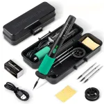 Adjustable USB Rechargeable Soldering Iron Kit with Three Tips for Home Appliance Repair Jewelry Making and DIY Projects Non-slip Grip and Storage Box
