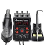 Yarboly 8586D LED Digital Soldering Station Hot Air Tool Rework Station 700W Power Intelligent Automatic Cooling ESD Design Soldering Iron Suitable for Phone PCB IC SMD BGA Welding