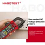 Alicate amperímetro HABOTEST HT205, medidor de corrente CA/CC True RMS de 600 A, mede corrente, tensão, temperatura, capacitância e testador