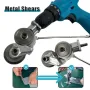 Universal Electric Drill Plate Cutter Set Robust Metal Shear Attachment for Iron Steel Copper Aluminum Sheets up to 1.5mm Essential DIY Tool for Sheet Metal Cutting Tasks