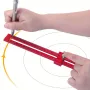 300mm Woodworking Ruler with Slide Stops Adjustable Circular Drawing Ruler Carpenty Square Aluminium Benchmark Ruler Inch and Metric Scale
