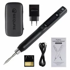 SEQURE DC Soldering Iron-EU S60 I European Standard-With 1 Soldering Iron Tip+Soldering Iron Stand+Storage Bag