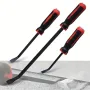 Heavy-Duty CR-V Long Tire Spoon Pry Bar With Non-Slip Handle Caps Perfect for Automotive Demolition Nail Pulling & More
